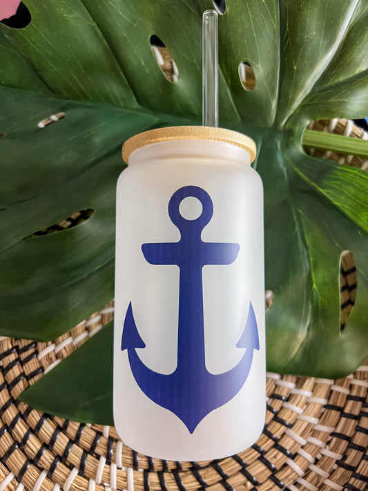 Anchor frosted glass can